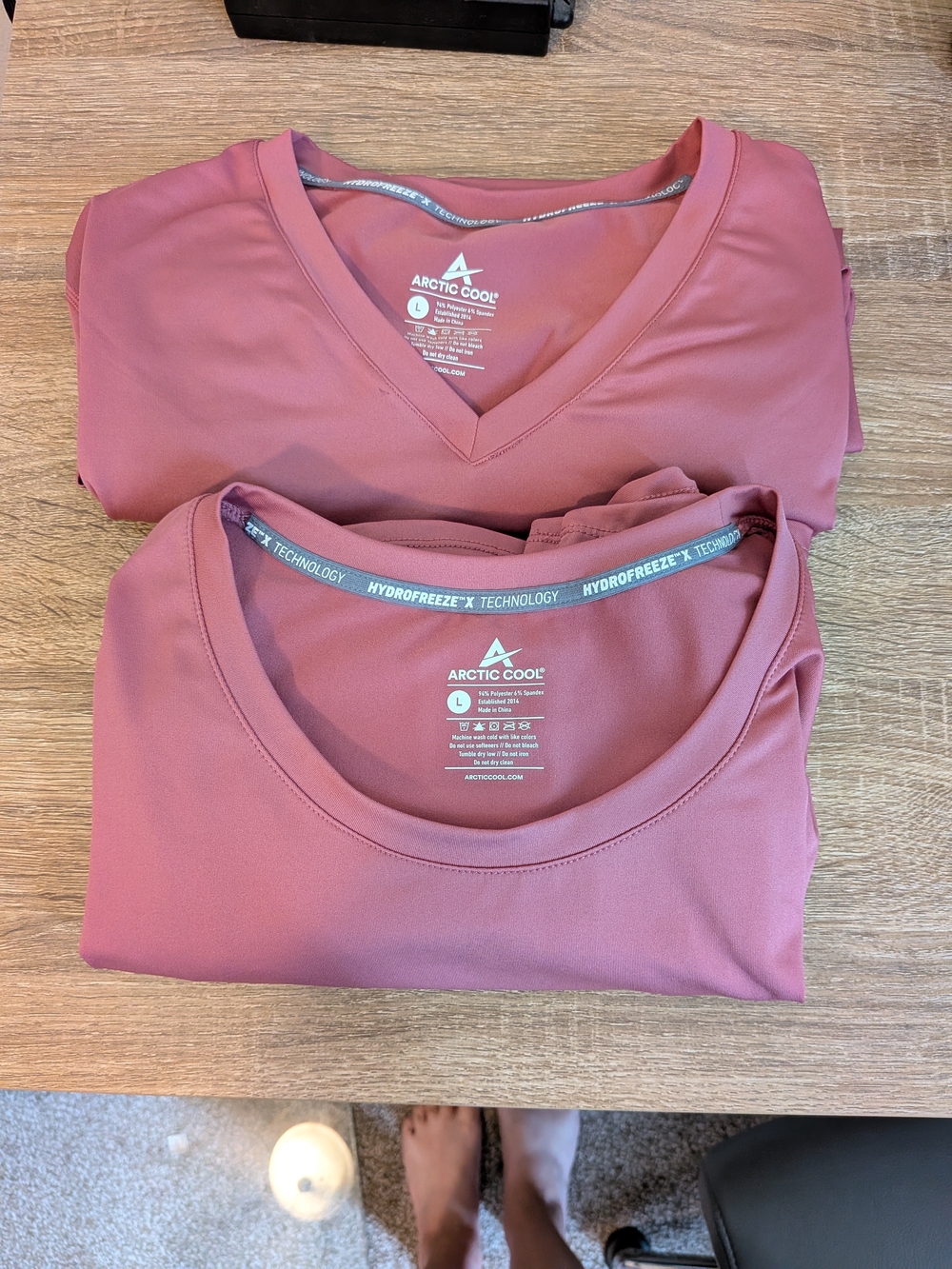 Lot of 2 Arctic Cool Hydro Freeze X Shirts Size L - Mauve / Rose Pink